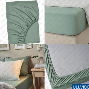 IKEA ULLVIDE Fitted Sheet Gray/green  Full/Double 505.017.35 NEW open